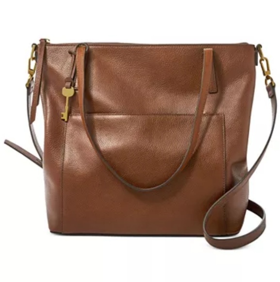 Fossil Evelyn Leather Tote Brown 